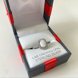 NEW Opal ring sterling steel
